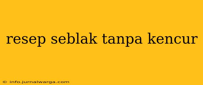 resep seblak tanpa kencur