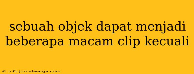 sebuah objek dapat menjadi beberapa macam clip kecuali