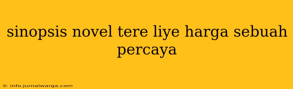 sinopsis novel tere liye harga sebuah percaya