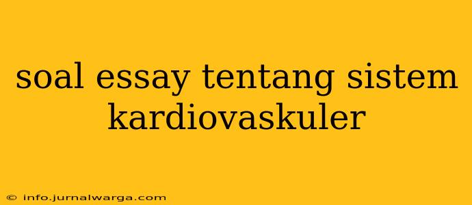 soal essay tentang sistem kardiovaskuler