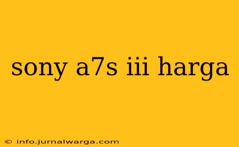 sony a7s iii harga