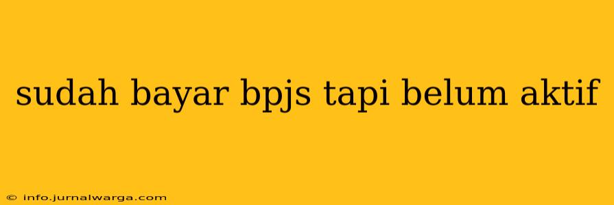 sudah bayar bpjs tapi belum aktif