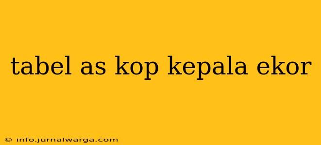tabel as kop kepala ekor