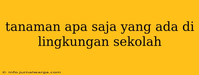 tanaman apa saja yang ada di lingkungan sekolah