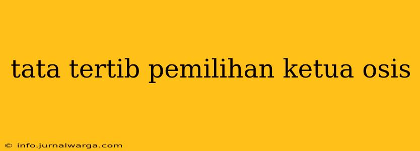 tata tertib pemilihan ketua osis