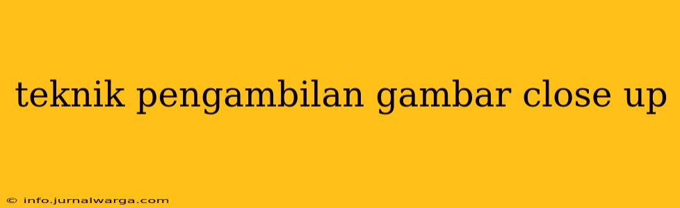 teknik pengambilan gambar close up