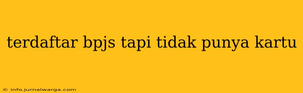 terdaftar bpjs tapi tidak punya kartu