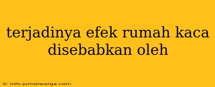 terjadinya efek rumah kaca disebabkan oleh