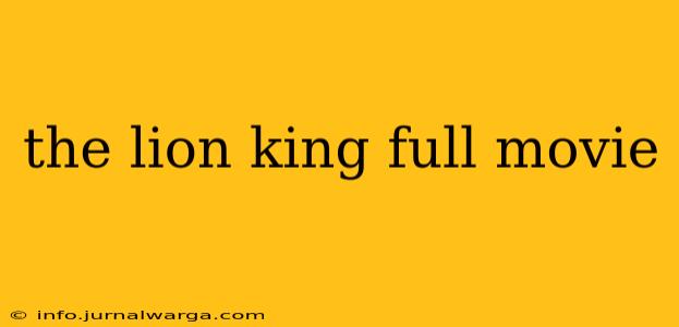 the lion king full movie