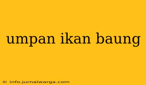 umpan ikan baung
