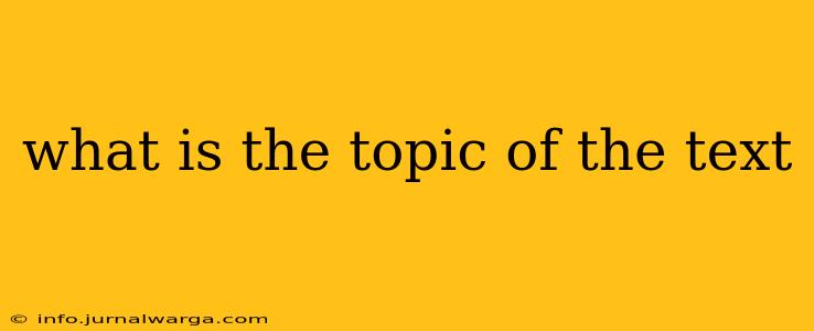 what is the topic of the text